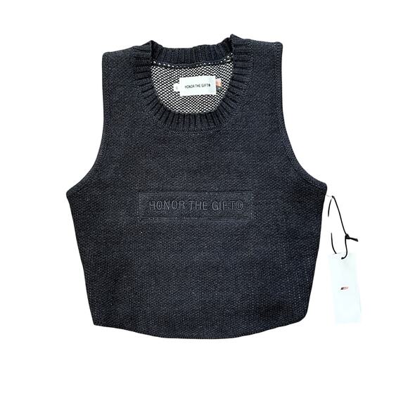 Honor the Gift Tops - Honor‎ The Gift Womens Ribbed Top Sweater Vest Top Gray Small NWT